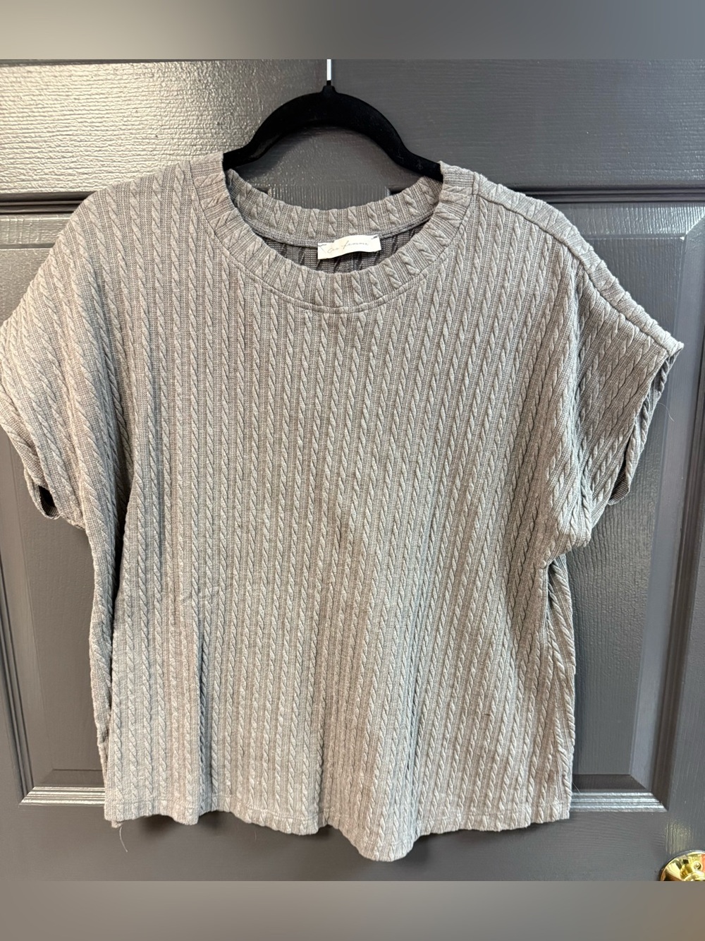 Relaxed Heather Gray Short-Sleeve Textured Tee